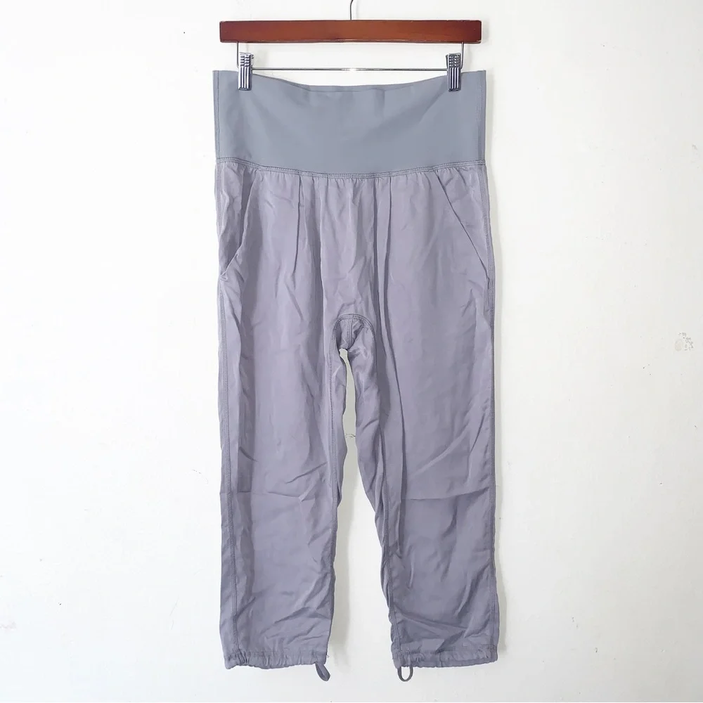 Lululemon Fossil Gray Tencel Post Power Pants Fold Over S 4